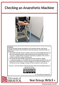 Clinical skills instruction booklet cover page, Checking an Anaesthetic Machine
